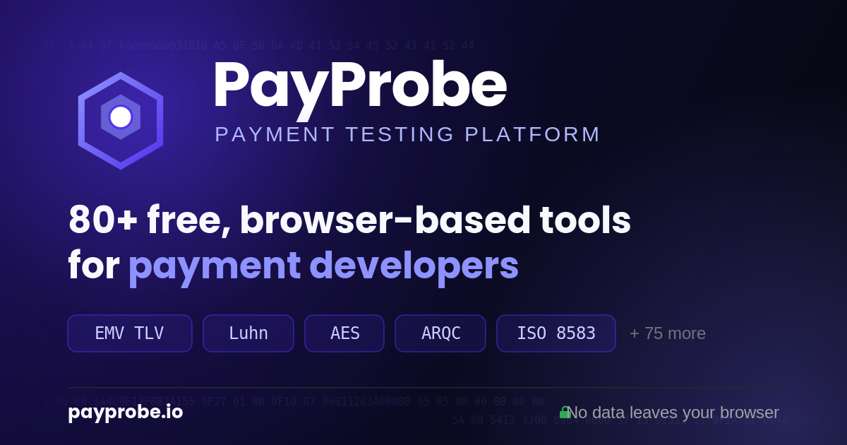 Payment Network Test Credentials — PayProbe